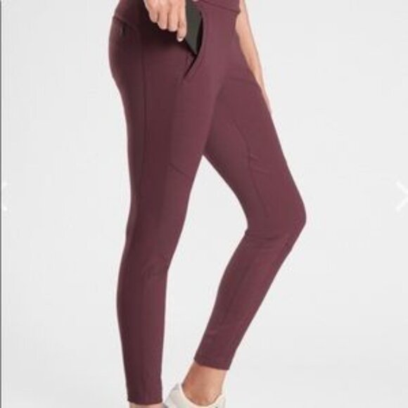 Athleta Headlands Hybrid Trek Tight Athletic Active Pants Burgundy Size 2 NWT - Picture 11 of 12